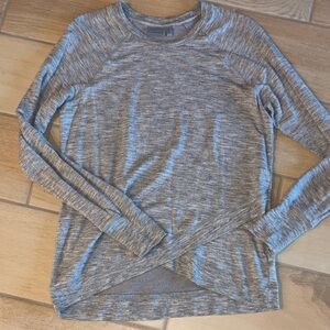 Athleta super soft Criss Cross Sweatshirt, Marl Grey Heather Size medium tall